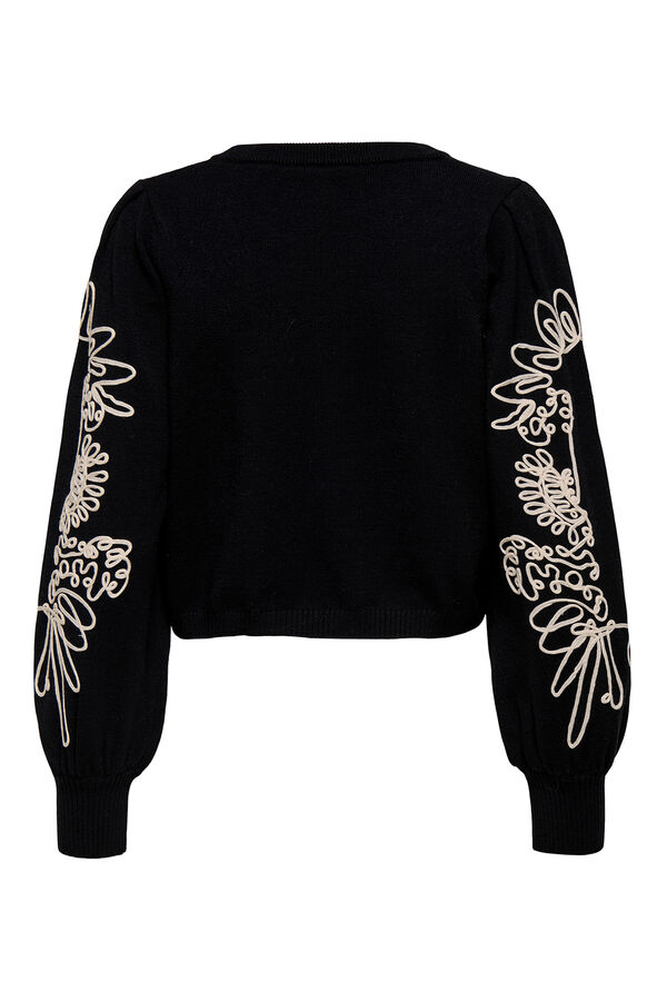 Only Sweatshirt mit gestickten Details Schwarz