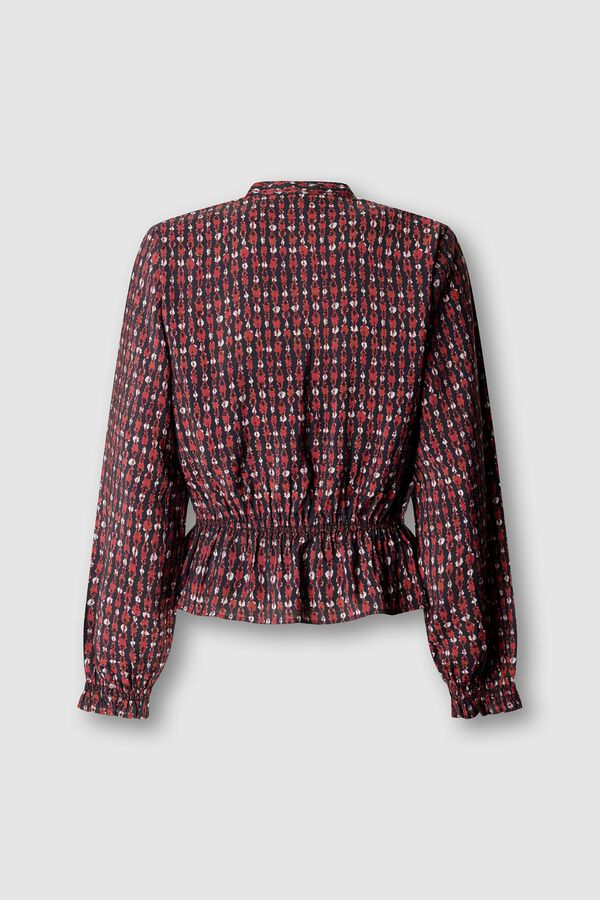 Pepe Jeans Blusa fluida de manga comprida com cinto estampado