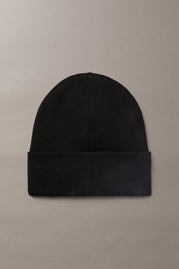 CK Jeans Logo knit beanie black