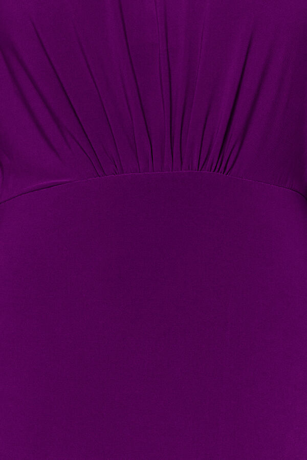 Trendyol Vestido de punto midi con hombro descubierto morado/lila