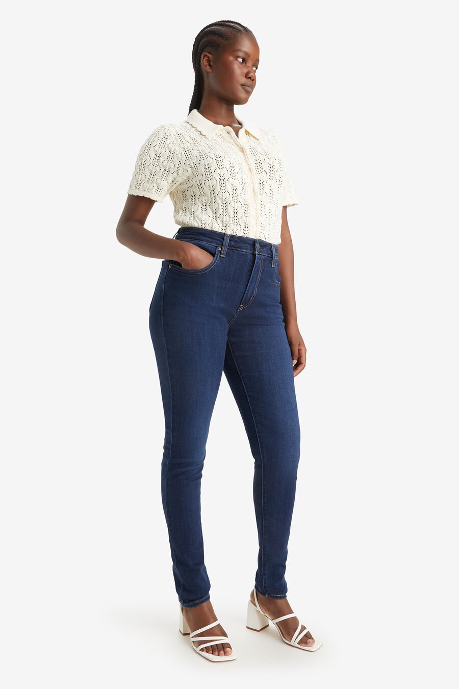 Jeans Skinny Tiro Alto