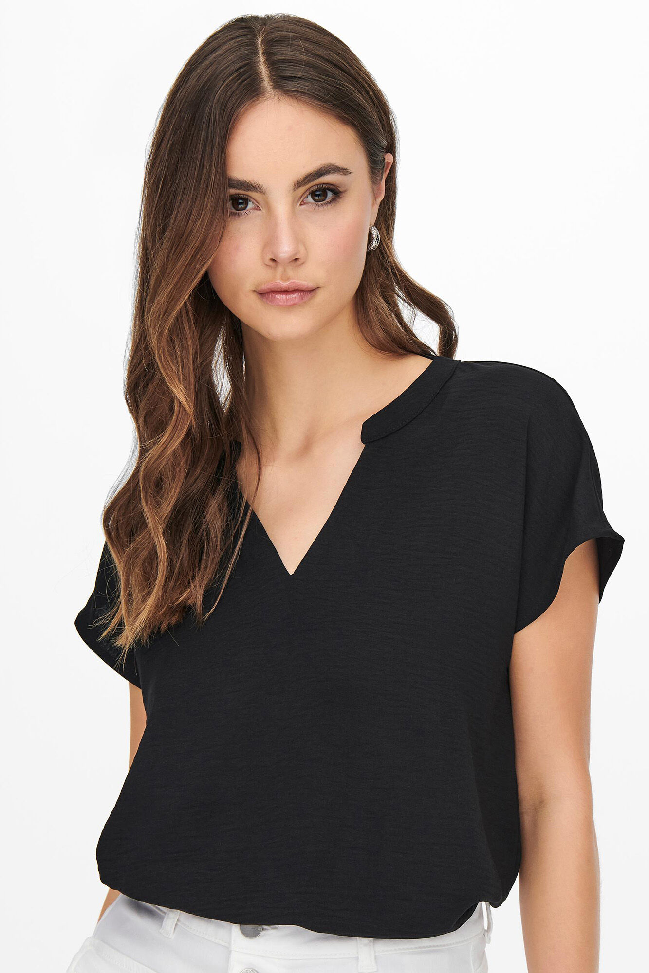 JDY Blusa manga corta lino