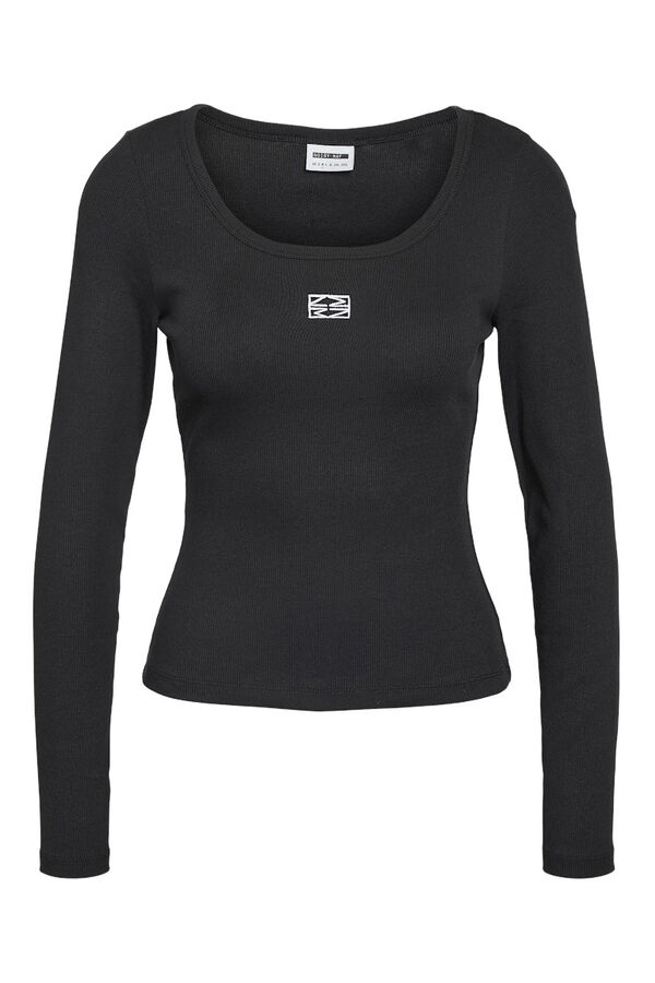 Noisy May basic long sleeve T-shirt Crna