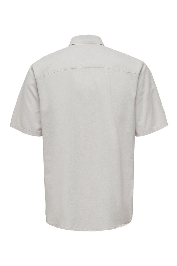 Springfield Camisa de manga curta em linho cinza