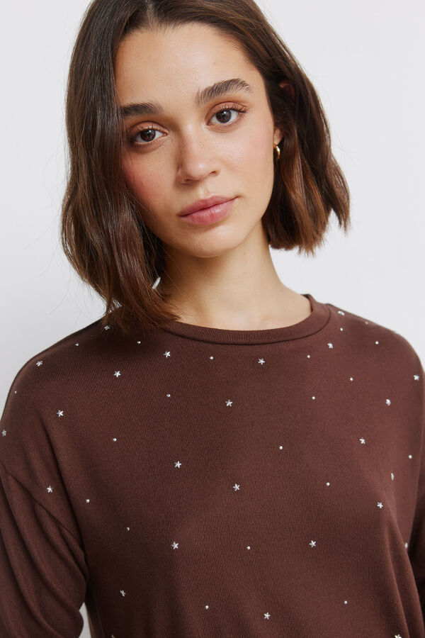 Springfield Front studded T-shirt nude