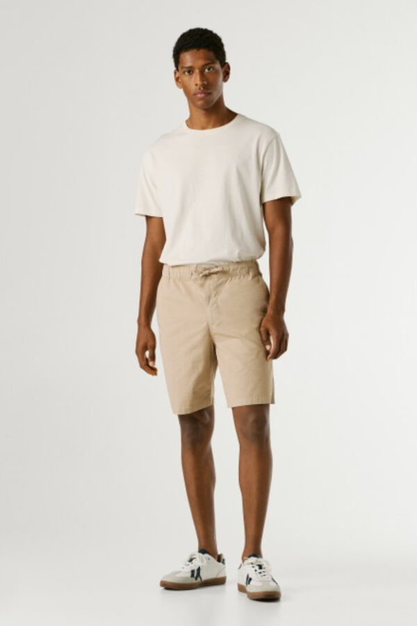 Pepe Jeans Pantal&oacute;n corto popelin beige