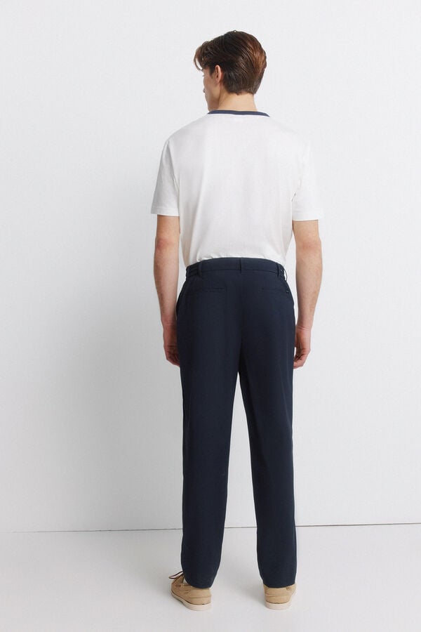 Springfield Straight relaxed fit trousers blue