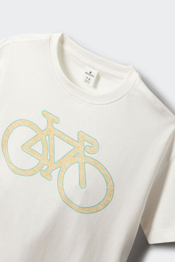 Springfield Kids T-shirt de manga curta de bicicleta para menino bege