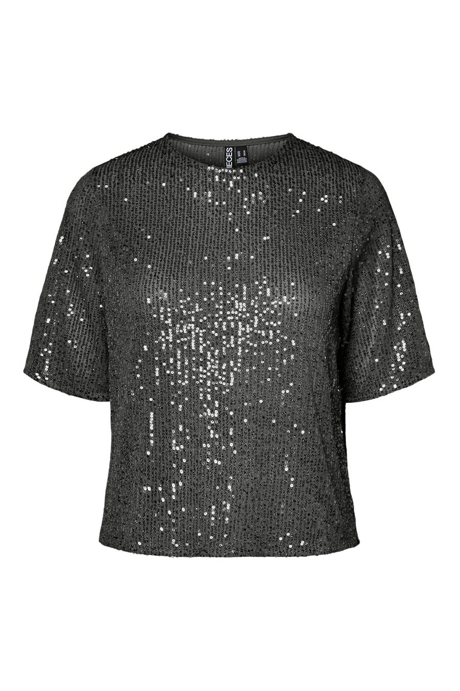 Top lentejuelas manga corta