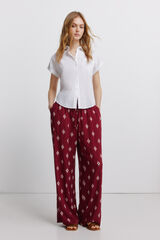 Springfield Printed rustic drawstring trousers printed
