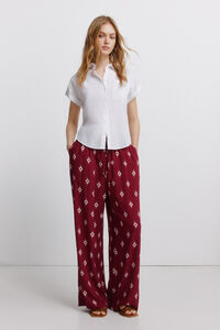 Springfield Printed rustic drawstring trousers