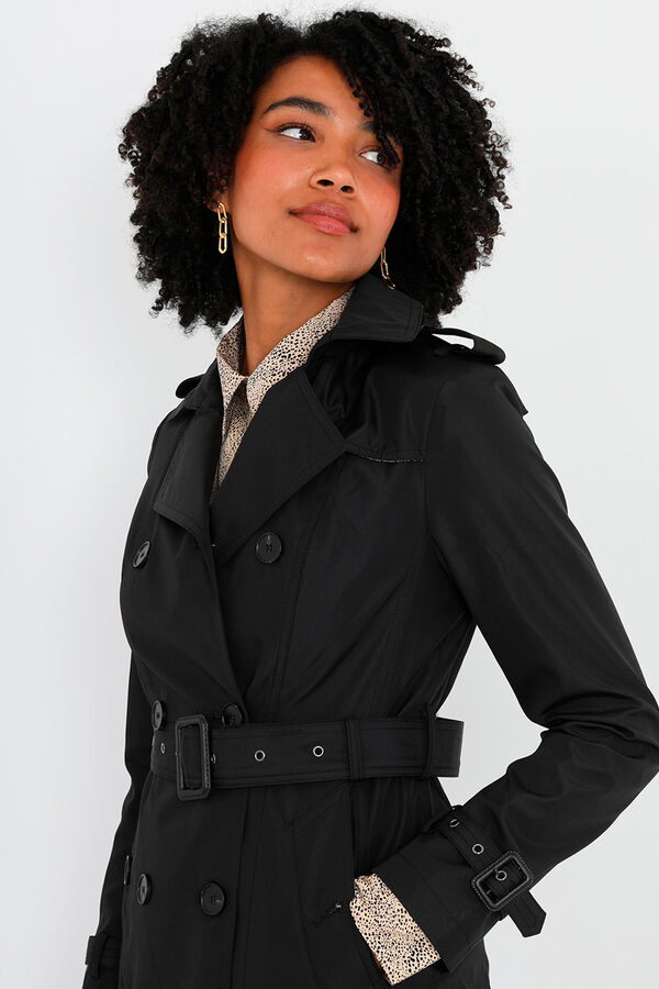 Springfield Buttoned trench coat with belt crna
