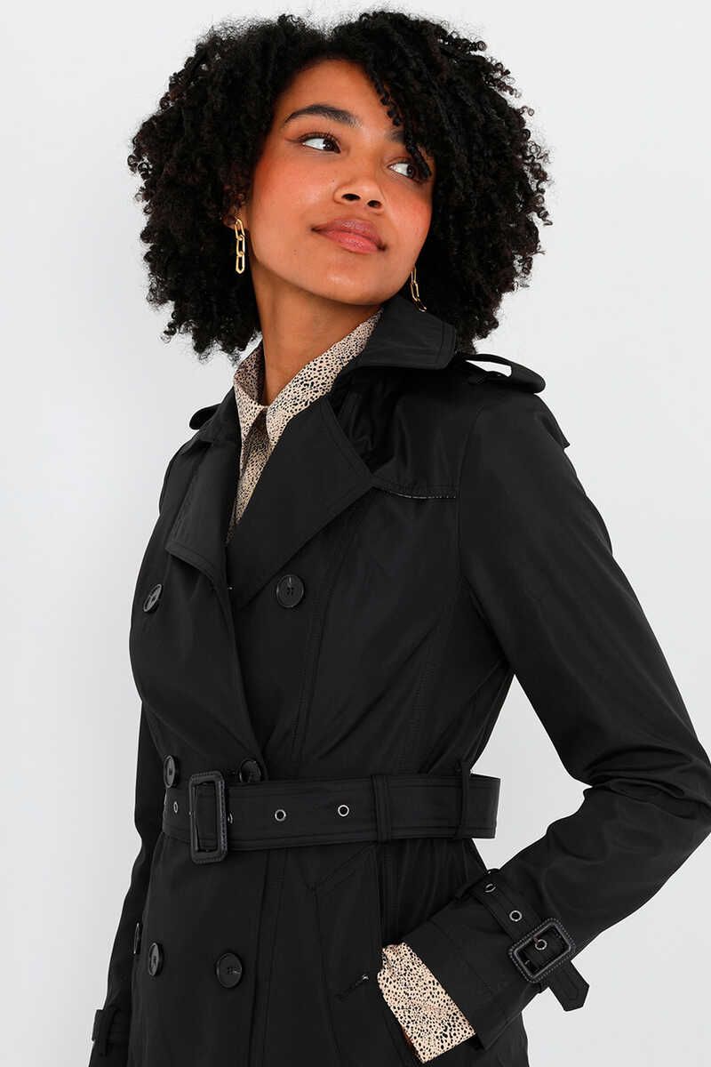 Springfield Buttoned trench coat with belt black