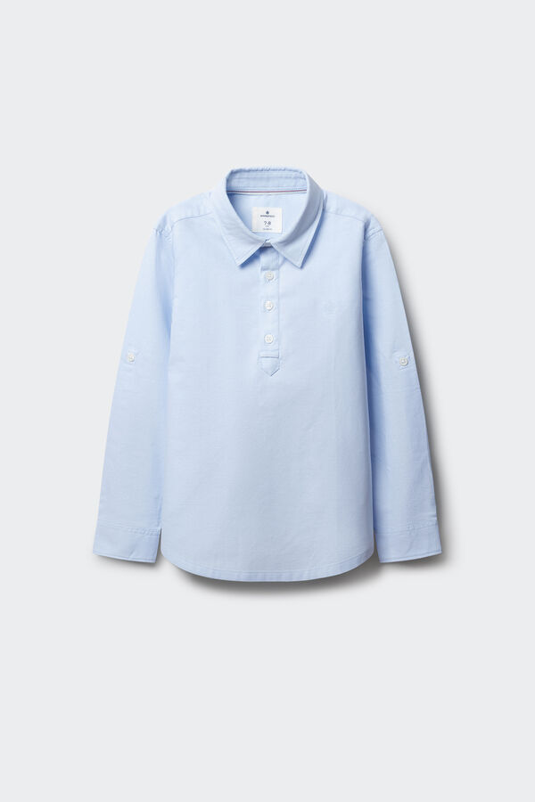 Springfield Kids Camisa oxford polera ni&ntilde;o azul