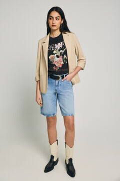 Only Blazer aberta de linho
