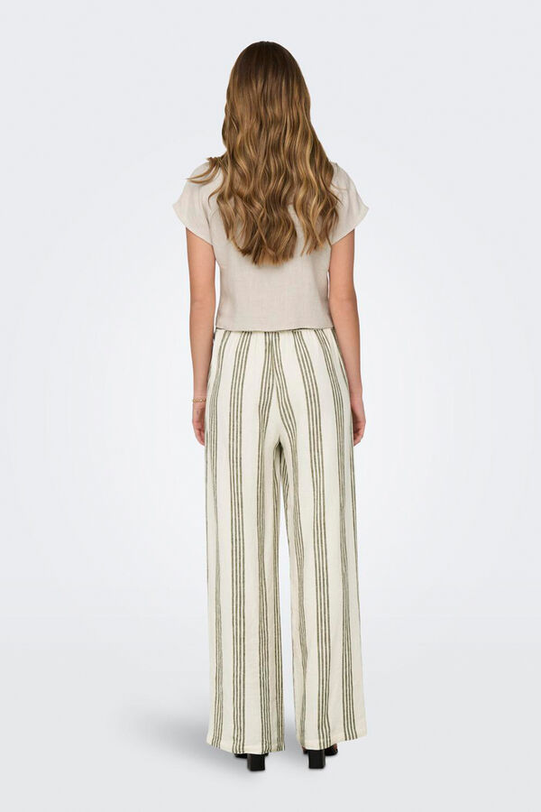 Only short sleeve linen shirt grey