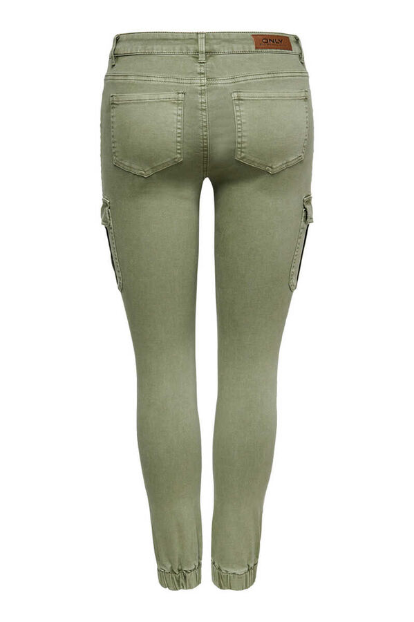 Springfield Jeans skinny estilo cargo con bolsillos laterales verde