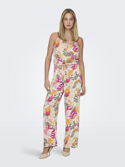 Springfield Long printed jumpsuit white