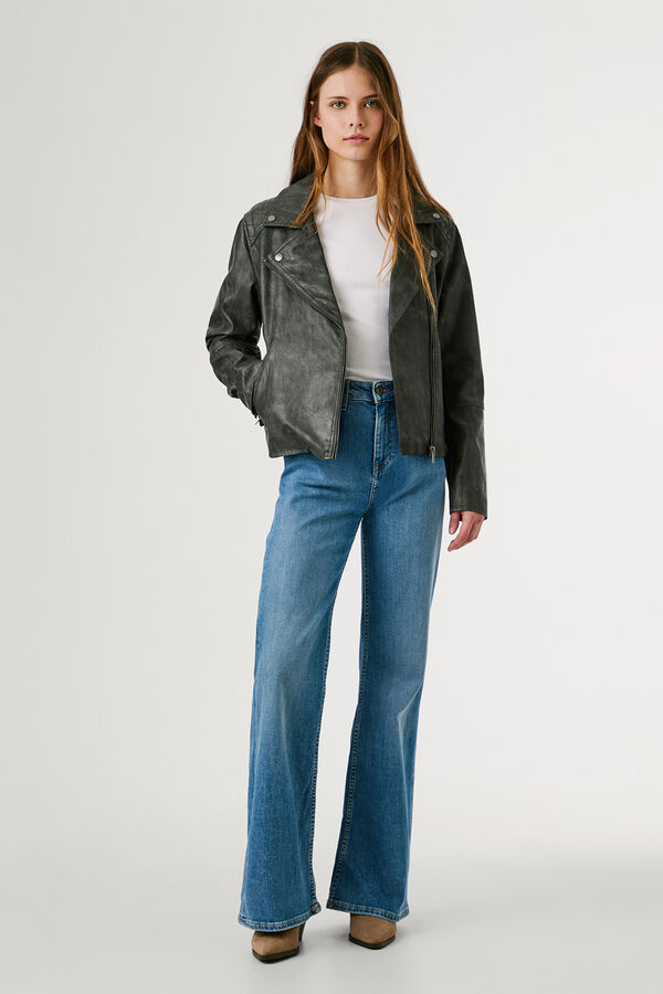 Pepe Jeans Cazadora Biker Efecto Piel negro