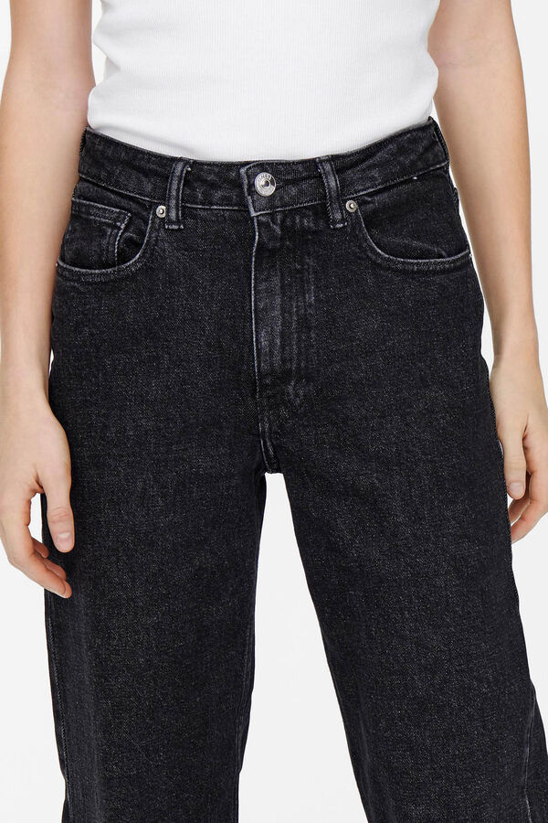 Springfield Jeans mit weitem Bein schwarz