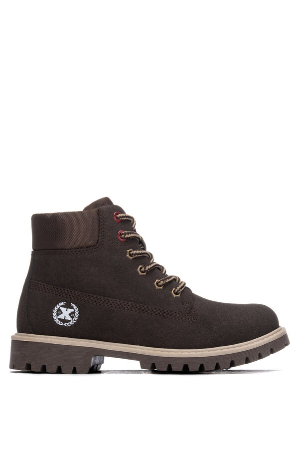 XTI Lace-up military ankle boot nude