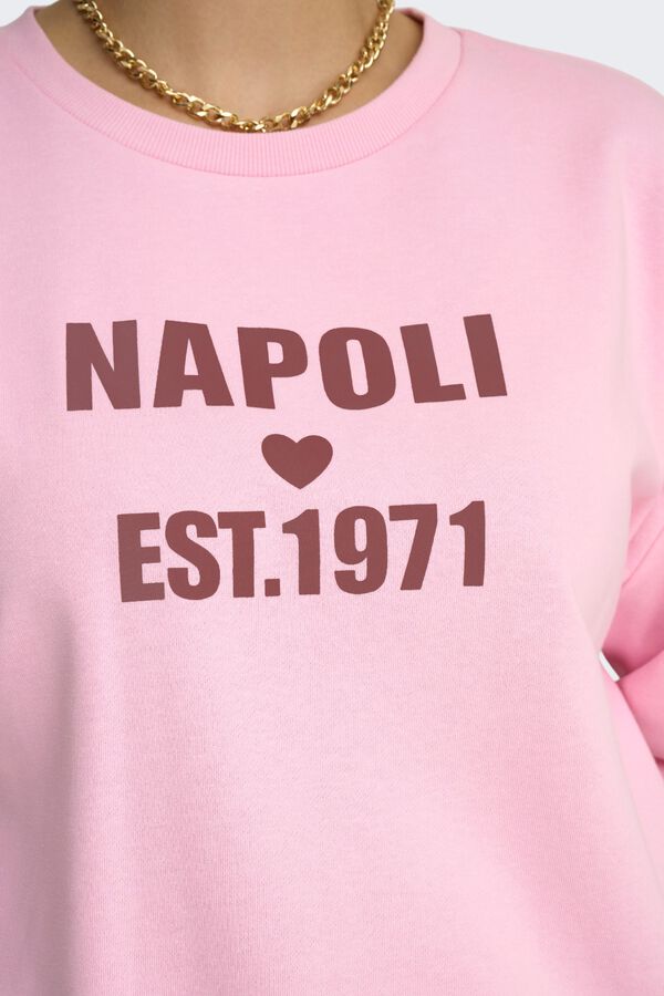 Only Carmakoma Sudadera texto frontal talla grande rosa