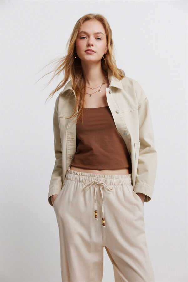 Springfield Linen long trousers nude