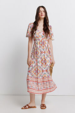 Springfield Printed midi dress printed