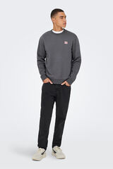 Only & Sons Sudadera con detalle frontal gris