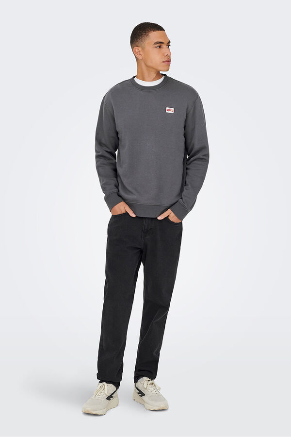 Only & Sons Sudadera con detalle frontal gris