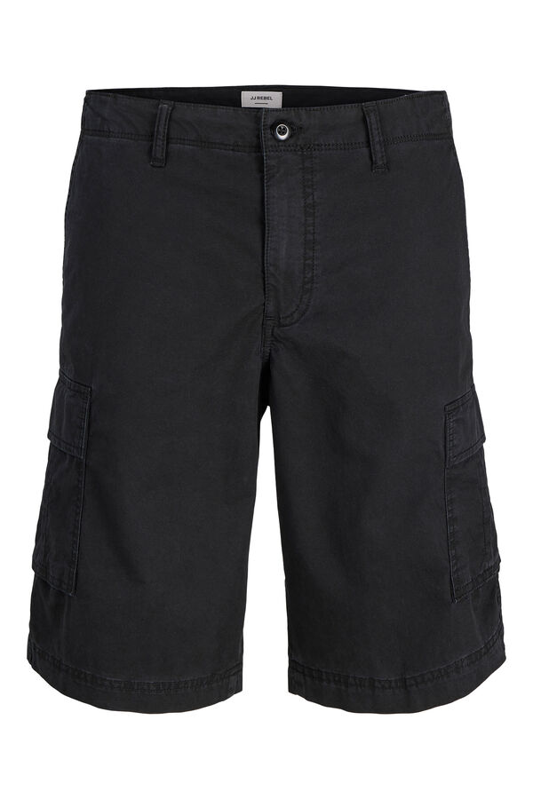 JJ REBEL Relaxed fit cargo Bermuda shorts black