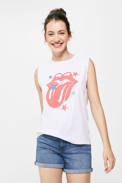 Springfield T-Shirt „Rolling Stones“ blanco