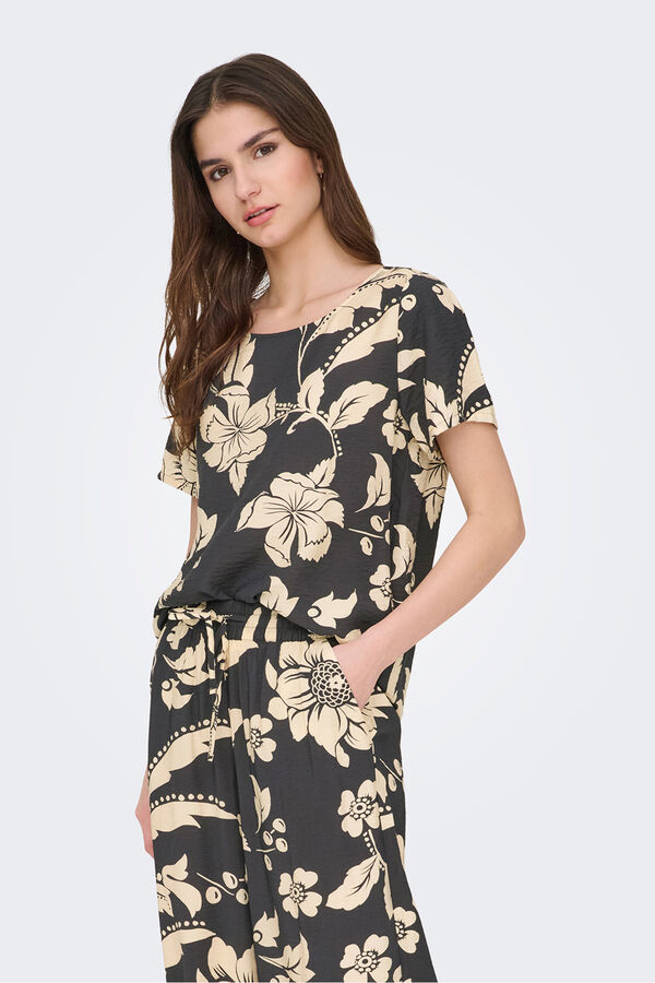 JDY Camiseta manga corta estampada negro