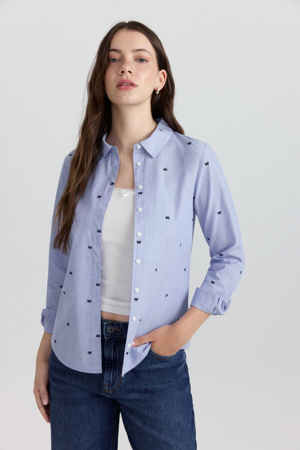 Springfield Embroidered pattern shirt blue
