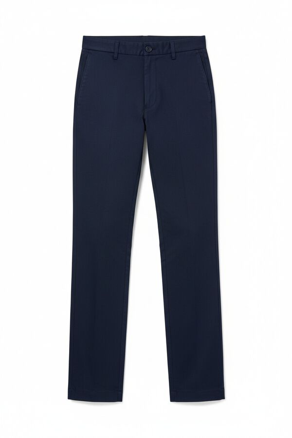 Springfield Cotton straight fit trousers blue