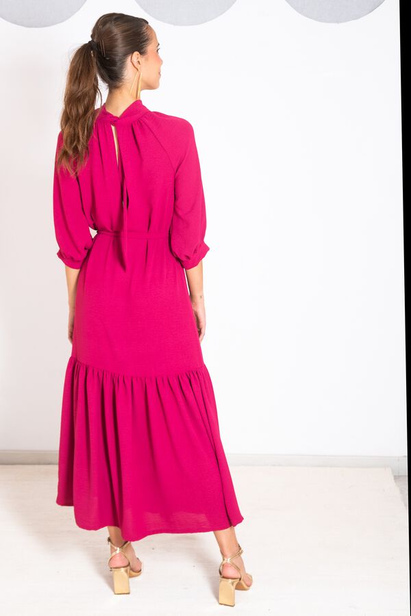 Cul Sac Halterneck ruffle dress red