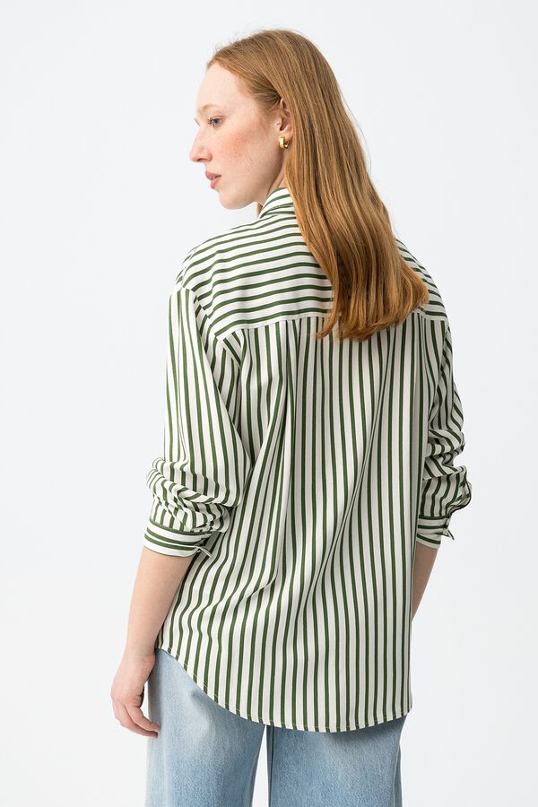 Tiffosi Relaxed long sleeve shirt in ecru green