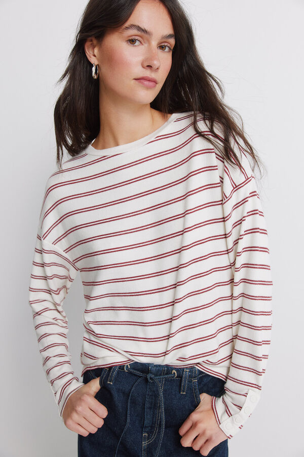 Springfield T-shirt &agrave; double rayure marron