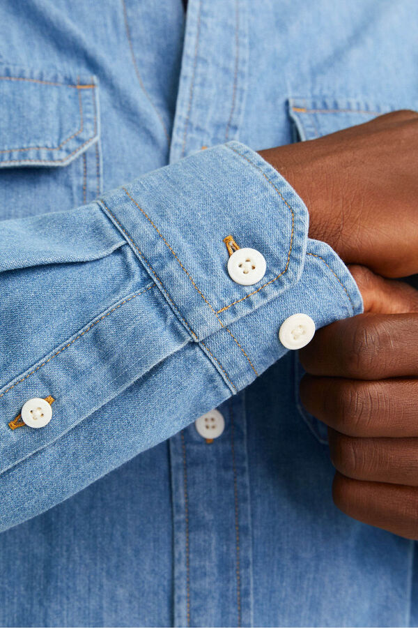 Jack & Jones Camisa estilo sarga azul