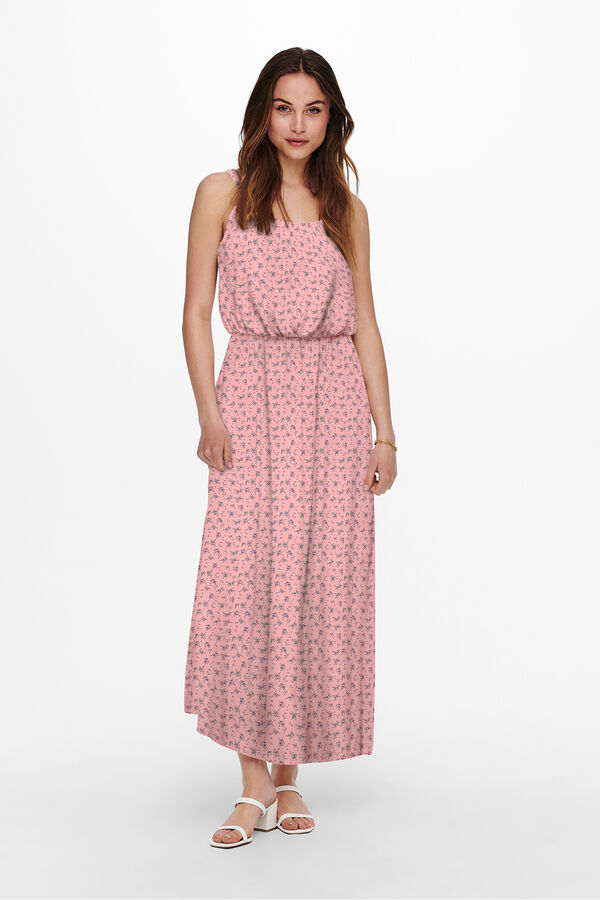 Only Vestido largo liso rosa