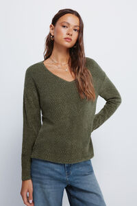 Springfield Chenille jumper with lace trim neckline