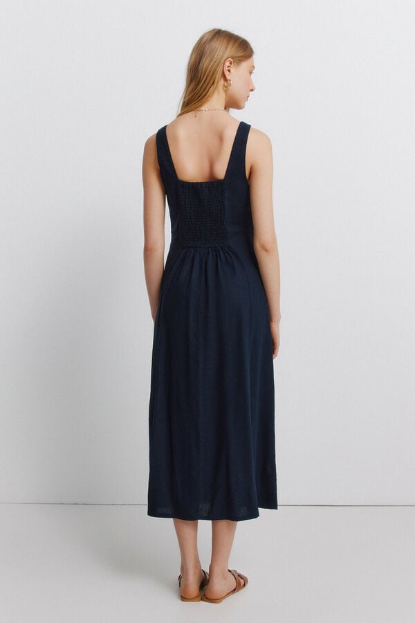 Springfield Square neck midi dress blue