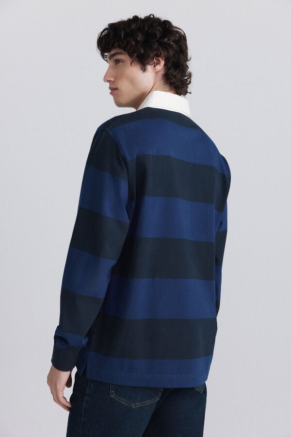 Springfield Polo rugby &agrave; rayures tiss&eacute;es bleu