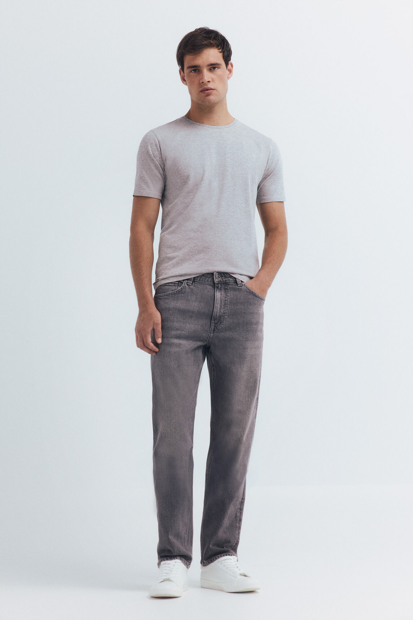Springfield regular fit gray wash jeans