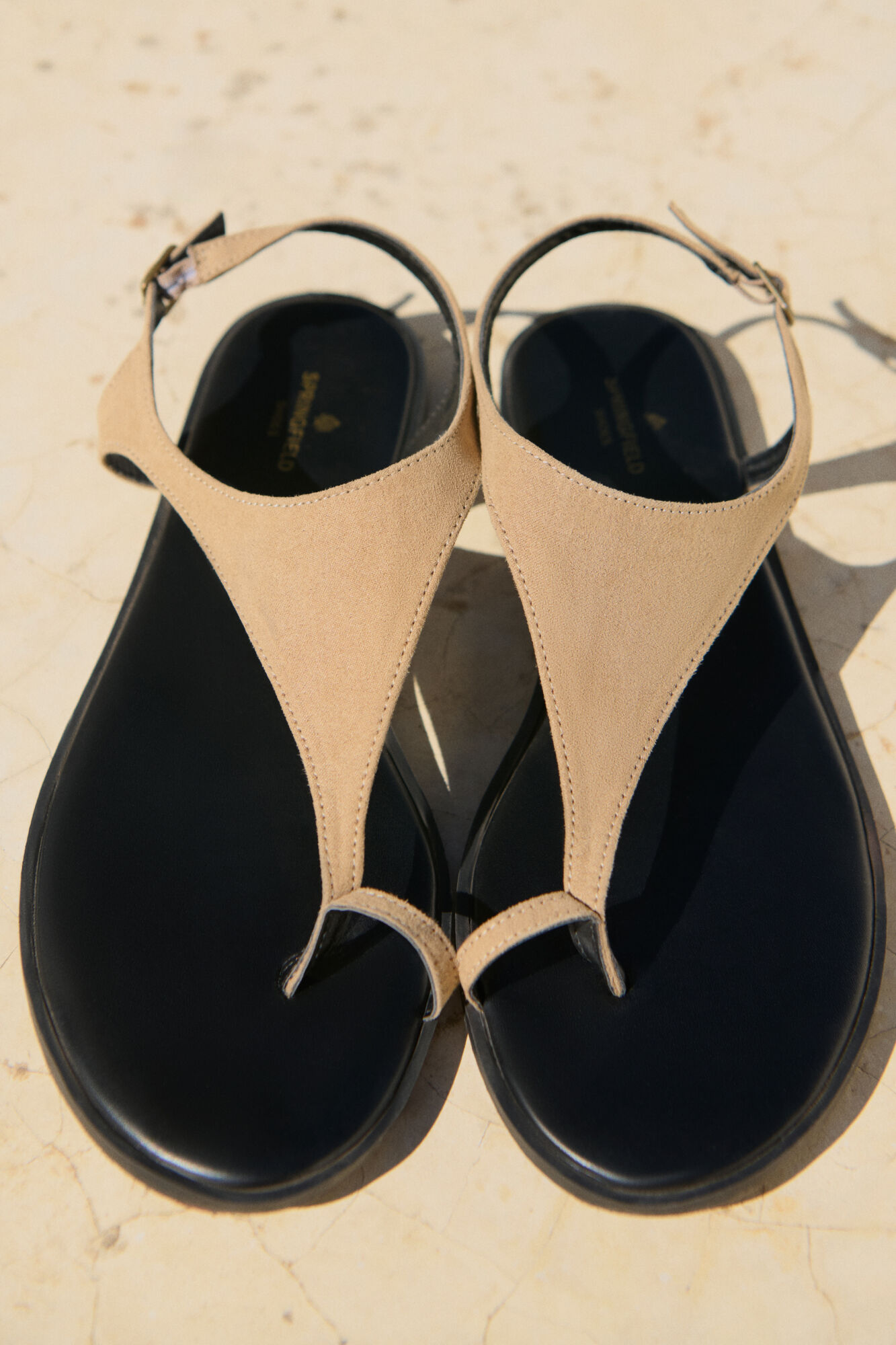 Springfield Suede-effect toe post sandal
