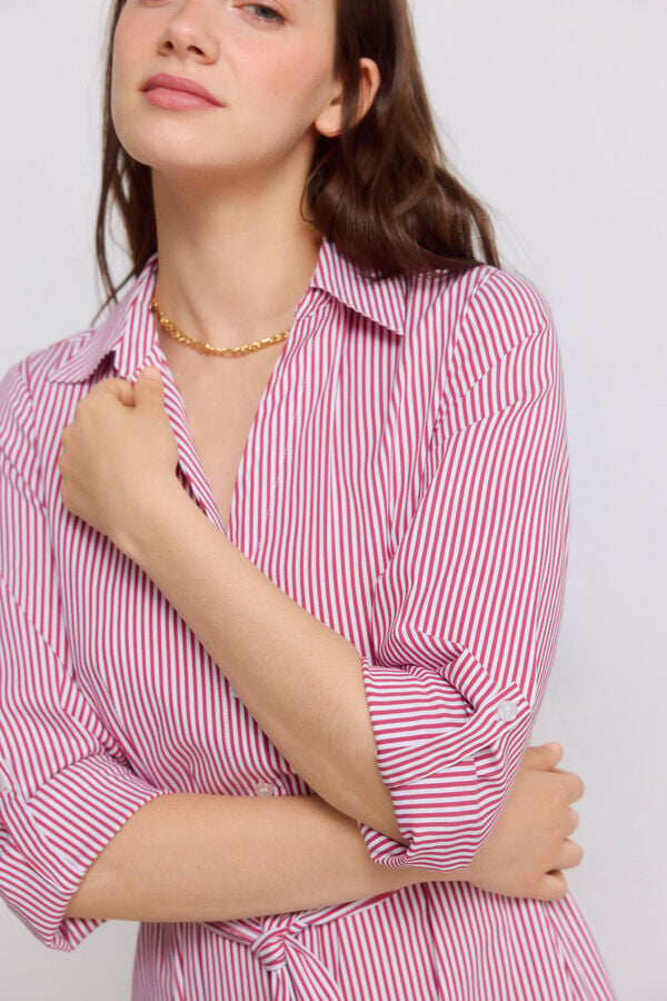 Springfield Striped shirt dress red