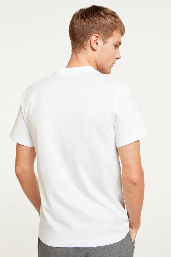 Springfield Camiseta de manga corta y cuello caja blanco