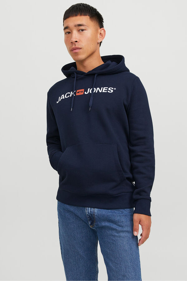 Jack & Jones Sudadera logo capucha azul