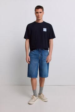 Springfield Denim baggy fit Bermuda shorts blue