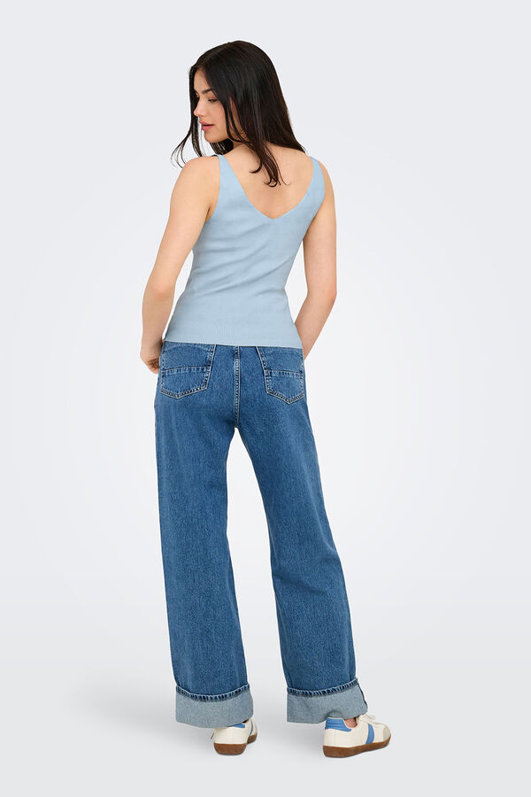 JDY Jersey-knit vest top blue